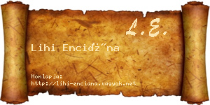 Lihi Enciána névjegykártya